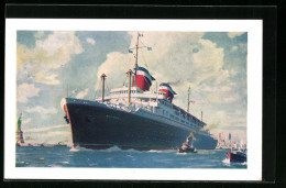 AK Passagierschiff S. S. America Den Hafen New York's Verlassend  - Dampfer