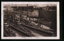 AK Wilhelmshaven, Torpedoboote In Der Schleuse  - Warships