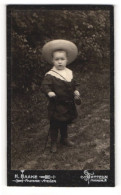 Fotografie H. Haake, Datteln, Hochstr. 7, Süsses Kleinkind Im Kleid Mit Spitzenkragen Und Hut  - Personnes Anonymes