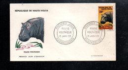 HAUTE VOLTA FDC 1966 HIPPOPOTAME - Upper Volta (1958-1984)