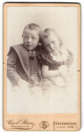 Fotografie Carl Stüwe, Süderbrarup, Niedliche Kinder Christian Und Emma, 1894  - Personnes Anonymes