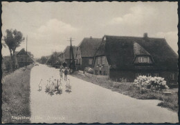 Ansichtskarte Foto Fliegenberg Elbe Dorfstraße Gänse Vögel Kinder Nach Hamburg - Other & Unclassified