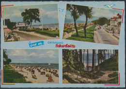 Ansichtskarte Foto Strandpromenade Ostseebad Scharbeutz Nach Frankfurt 1961 - Autres & Non Classés
