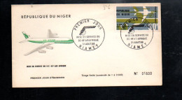 NIGER FDC 1966 MISE EN SERVICE DC 8 AIR AFRIQUE - Niger (1960-...)