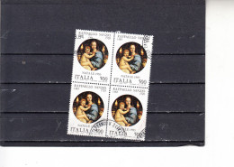 ITALIA  1983 - Sassone  1658° (quartina)  - Arte - Raffaello - 1981-90: Afgestempeld