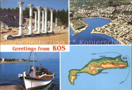 72348340 Kos Cos Fliegeraufnahme Ruine Boot   - Grèce
