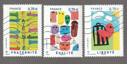 FRANCE 2016 LIBERTE EGALITE FRATERNITE YT 5021+5022+5023  - OBLITERE - Used Stamps