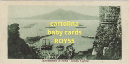 Castellammare Di Stabia Castello Angioino Veduta Panoramica E Navi Nel Golfo Anni 20 Cartolina Baby Card (7x14) - Castellammare Di Stabia