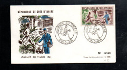 COTE D'IVOIRE FDC 1961 JOURNEE DU TIMBRE - Ivory Coast (1960-...)