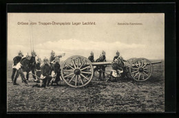 AK Geschütz-Exerzieren Im Lager Lechfeld, Artillerie  - Guerre 1914-18