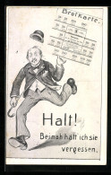 Künstler-AK Halt! Beinah Hätt` Ich Sie Vergessen, Brotkarte  - Guerre 1914-18