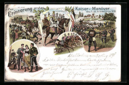 Lithographie Kaiser-Manöver Des 7. Und 10. Armee-Corps 1898  - Guerre 1914-18