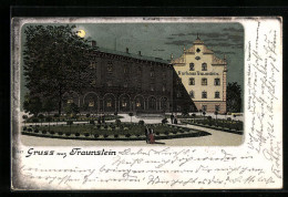 Mondschein-Lithographie Traunstein, Kurhaus Mit Anlagen  - Traunstein