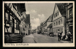 AK Kandel /Pfalz, Hindenburgstrasse Mit Männern Beim Reifenwechsel  - Kandel