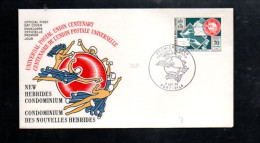 NOUVELLES HEBRIDES FDC 1974 CENTENAIRE DE L'U P U - FDC