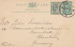 South Africa 1909: Johannesburg Post Card To Hamburg - Otros & Sin Clasificación