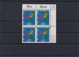 Bund: MiNr. 521, Postfrisch: Doppeldruck Im Eckrand Viererblock - Neufs