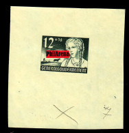 GG: MiNr. 56P3, Ungezähnt Im Kleinbogen, Ohne Gummi, Druckervermerke - Occupation 1938-45