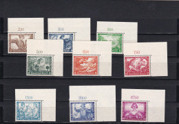 Deutsches Reich: MiNr. 499-507, B-Zähnung, Eckranstücke, BPP Attest - Unused Stamps