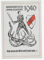 Postkarte: Kriegsabsolvia Hum. Gymnasium Eichstätt, 1940 - Brieven En Documenten
