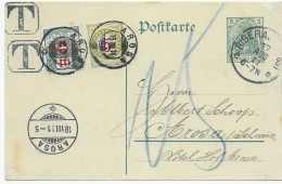 Ganzsache Von Biberach 1911 Nach Arosa/CH, Nachgebühren - Cartas & Documentos