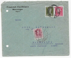 Brief Von Memmingen Nach Barcelona, 1927, Postlagergebühr - Storia Postale