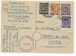 Ganzsache Von Wuppertal Nach Masans/Chur/Schweiz, 1946 Mit Zensur - Lettres & Documents