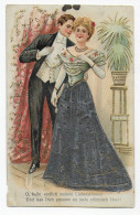 Ansichtskarte Liebespaar, Kitsch, Glitter, 1909 Von Saarbrücken Nach Darmstadt - Autres & Non Classés