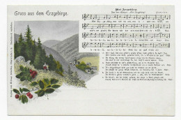 Gruss Aus Dem Erzgebirge, Blanko Ansichtskarte Mit Walzer Lied - Sonstige & Ohne Zuordnung