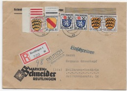 Einschreiben Reutlingen 1947 Nach Heilbronn-Sontheim - Algemene Uitgaven