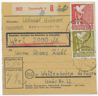 Paketkarte Wertpaket Von Darmstadt Nach Waltenhofen/Füssen 1949 - Brieven En Documenten