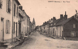 80 Somme CPA - CONTY - Rue Verte - Eglise - 1911 - Conty