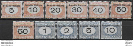 1926 Somalia Segnatasse 11v. MNH Sassone N. 41/51 - Somalia