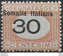 1926 Somalia Segnatasse 30c. Variety MNH Sassone N. 44b - Somalie
