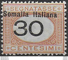 1926 Somalia Segnatasse 30c. Variety MNH Sassone N. 44b - Somalië