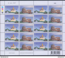 2004 Thailandia "Fondazione Roma - Bangkok" Emissione Congiunta - 1 Minifoglio Di 10 Serie, MNH** - Gemeinschaftsausgaben