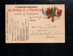 CARTE EN FRANCHISE ECRITE 1916 - WW I