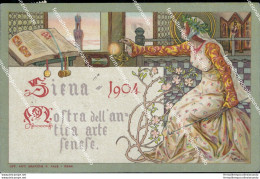 Ce170 Cartolina Pubblicitaria Siena Mostra Arte Antica Senese 1904 - Siena