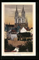 AK Meissen A. D. Elbe, Burgtor, Dom U. Albrechtsburg  - Meissen