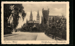 AK Landau /Pfalz, Schlösschen Und Marienkirche  - Landau