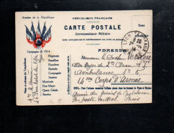 CARTE EN FRANCHISE ECRITE 1914 - WW I