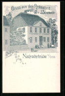 Lithographie Nachrodterbrücke Bei Einsal, Restaurant Ww. I. Schirmer  - Autres & Non Classés