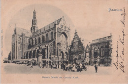 C25- HAARLEM - GROOTE MARKT EN GROOTE KERK - EN  1902 - ( 2 SCANS ) - Haarlem