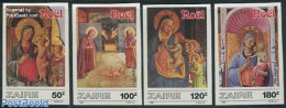 Congo Dem. Republic, (zaire) 1987 Christmas 4v, Imperforated, Mint NH, Religion - Christmas - Art - Paintings - Weihnachten