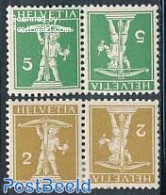 Switzerland 1909 Tete Beche Pairs, Type I (2 Pairs), Mint NH - Ungebraucht