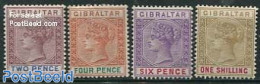 Gibraltar 1898 Definitives, Queen Victoria 4v, Unused (hinged) - Gibraltar