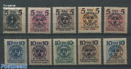 Sweden 1918 Overprints On Postage Due Stamps 10v, Unused (hinged) - Other & Unclassified