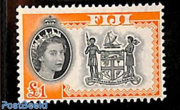 Fiji 1954 1Pound, Stamp Out Of Set, Mint NH, History - Coat Of Arms - Other & Unclassified