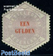 Netherlands 1877 Telegram Stamp 1gld, Unused, Regummed, Unused (hinged) - Télégraphes