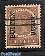 Netherlands Indies 1908 15c, BUITEN BEZIT (with Double Bar) Stamp Out Of S, Mint NH - Other & Unclassified